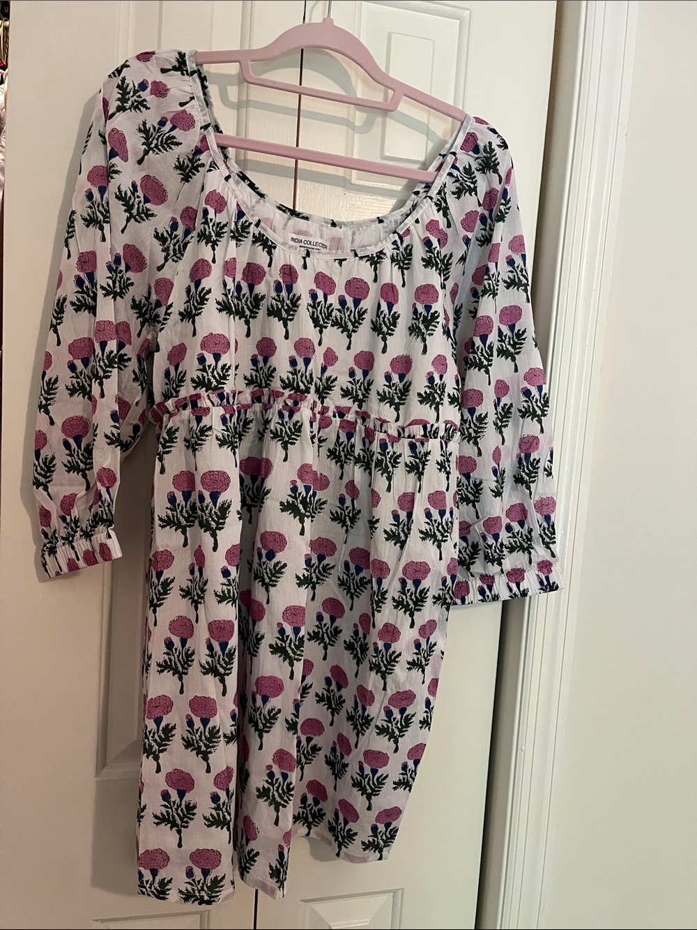 Emerson Fry 💯 organic white cotton floral dress M NWOT!